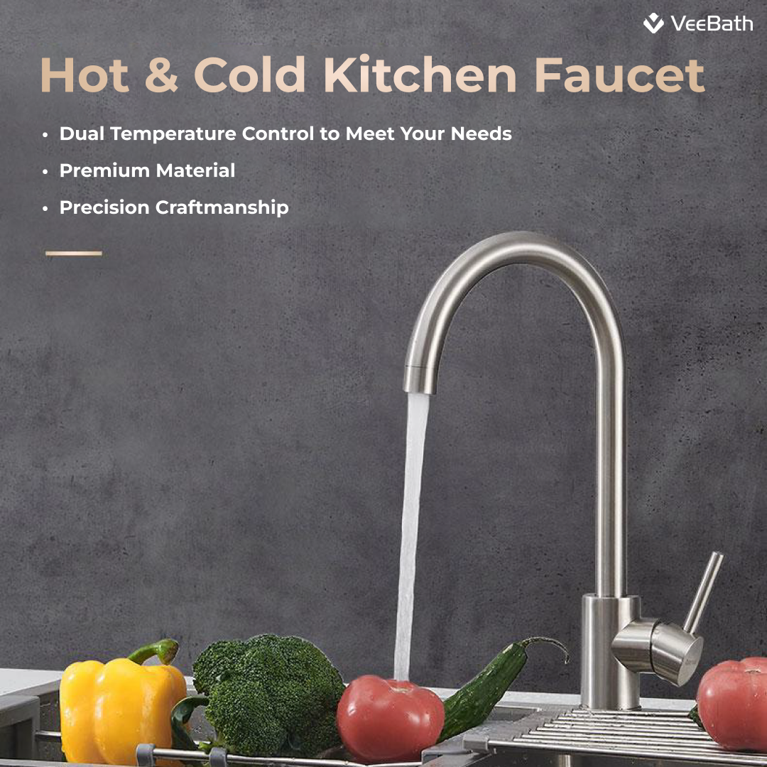 HENRY Stainless Steel Kitchen Mixer Tap - Stainless Steel