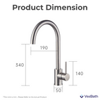 HENRY Stainless Steel Kitchen Mixer Tap - Stainless Steel