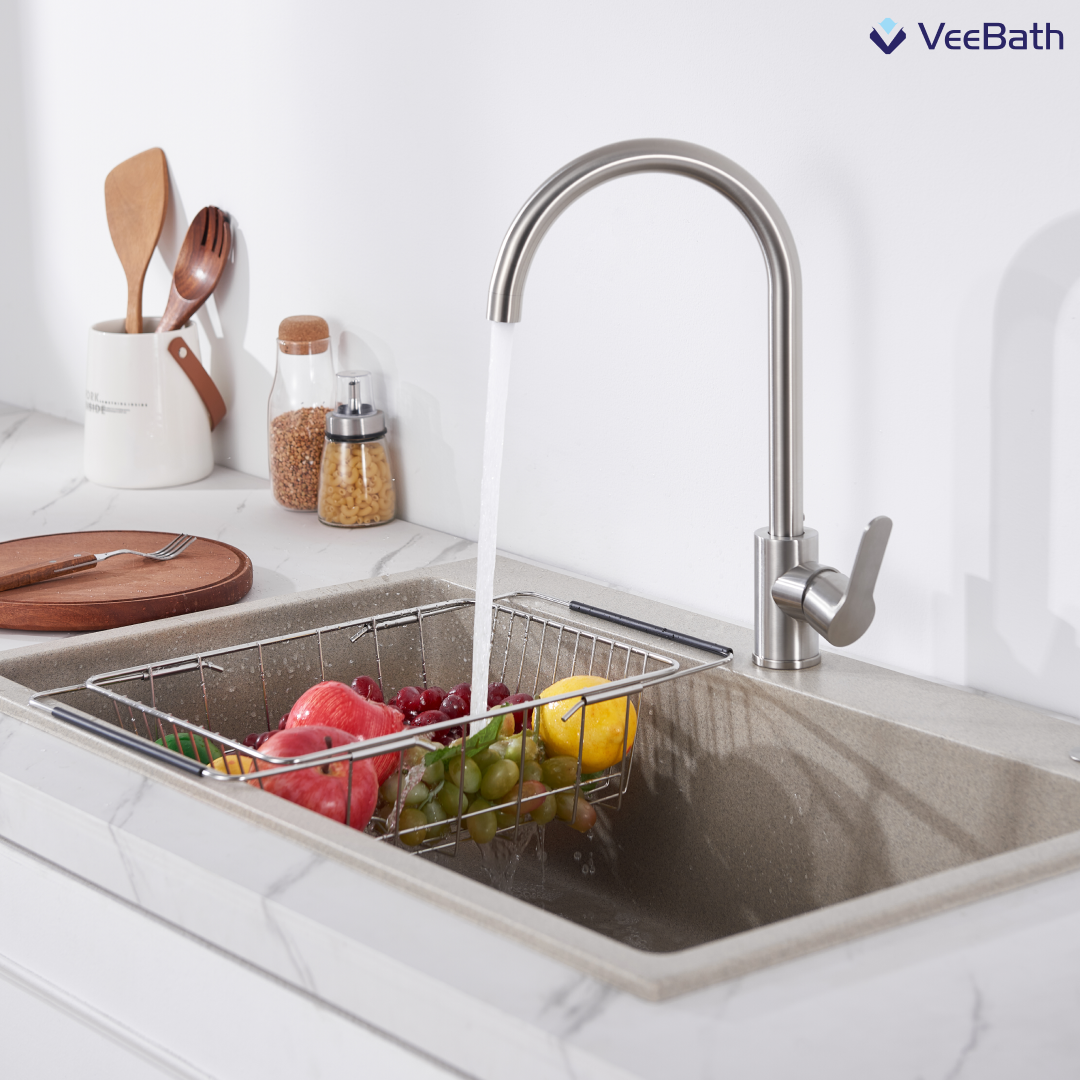 HENRY Stainless Steel Kitchen Mixer Tap - Stainless Steel