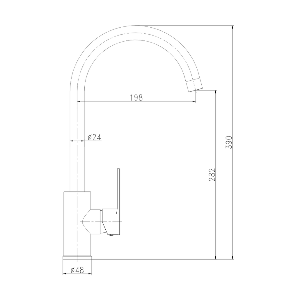HENRY Stainless Steel Kitchen Mixer Tap - Stainless Steel