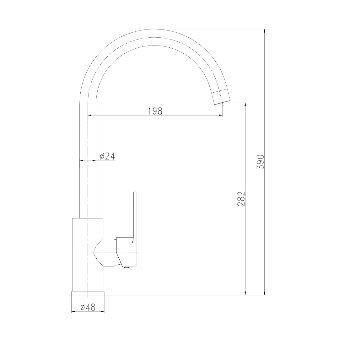 HENRY Stainless Steel Kitchen Mixer Tap - Stainless Steel