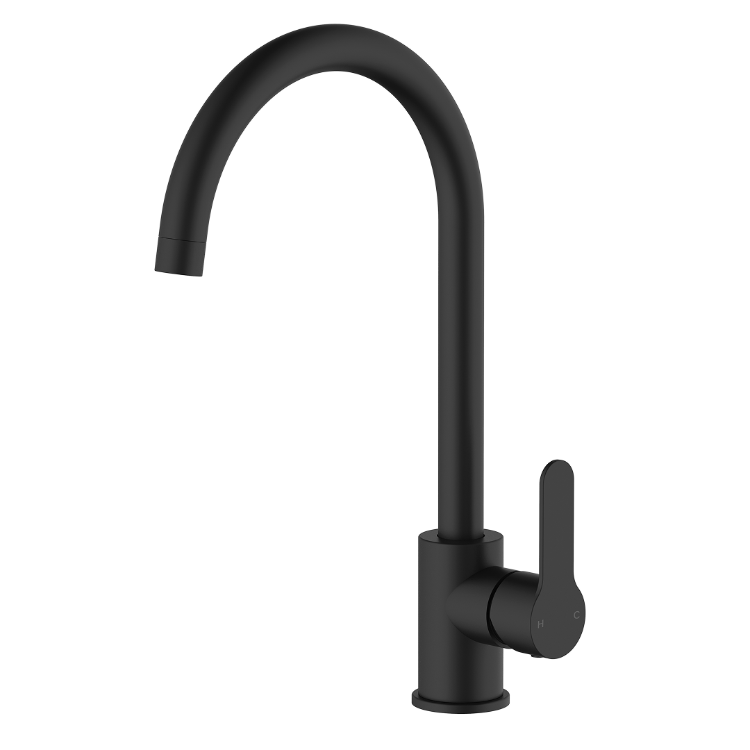 VeeBath Orbina Stainless Steel Kitchen Mixer Tap, Stainless Steel Single Lever Sink Mixer Tap, Top Fix Deck Mounted Design