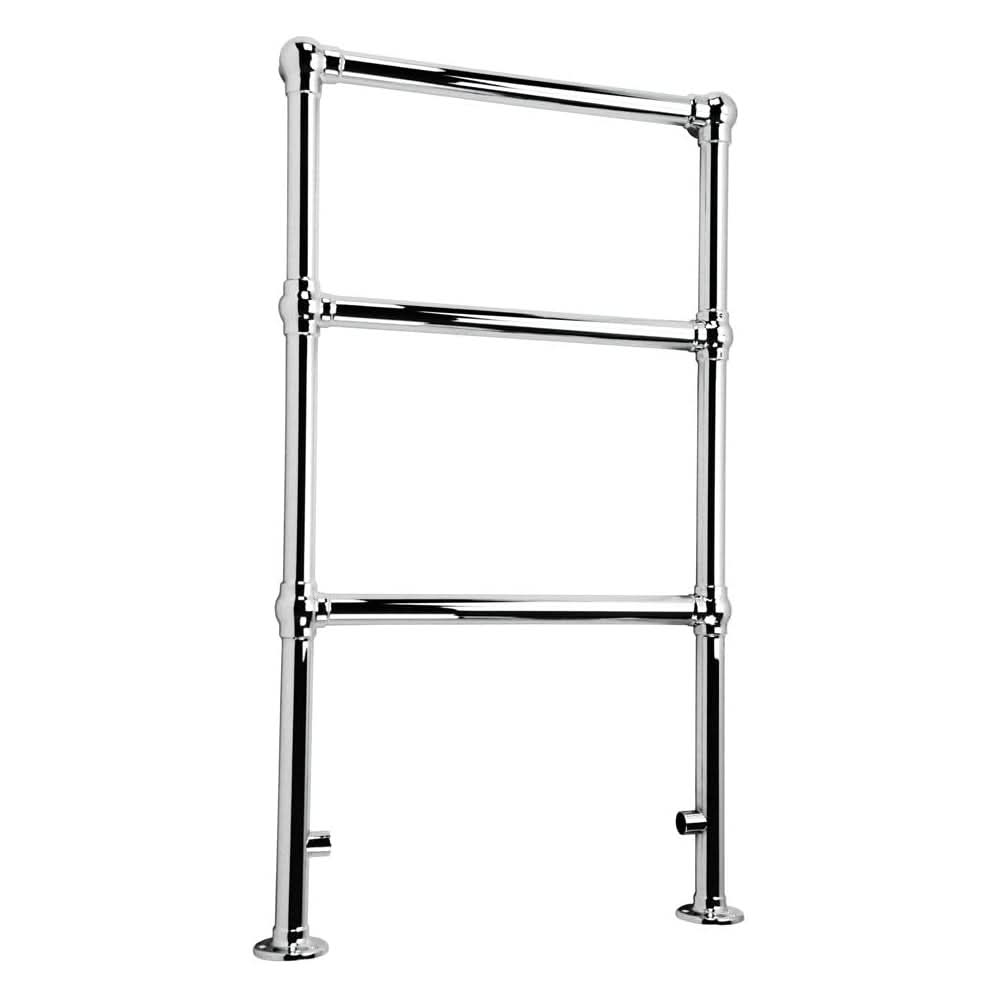 iBathUK Georgian Traditional Vertical Heated Towel Radiator Rail, Towel Warmer 3 Bar Floor Mounted , Designer Heated Towel Rail, 914x535mm, Chrome