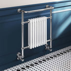 iBathUK Belford Traditional Vertical Heated Towel Radiator Rail, Curved Towel Warmer, 8 Column Floor Mounted, Designer Heated Towel Rail, 820x485mm