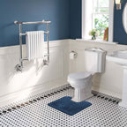 iBathUK Belford Traditional Vertical Heated Towel Radiator Rail, Curved Towel Warmer, 8 Column Floor Mounted, Designer Heated Towel Rail, 820x485mm