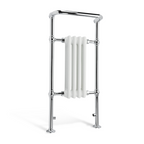 iBathUK Ascot Traditional Floor & Wall Mounted Heated Towel Rail, Traditional Designer Radiator, High Thermal Output, Chrome, 952mm x 479mm x 235mm