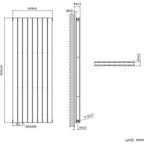 iBathUK Apex Vertical Double Panel Slim Flat Radiator, Wall Mounted Designer Radiator, High Heat Output, Matt White, 1600mm x 608mm