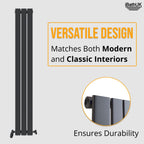 iBathUK Apex Vertical Single Panel Slim Flat Radiator, Designer Slim Radiator