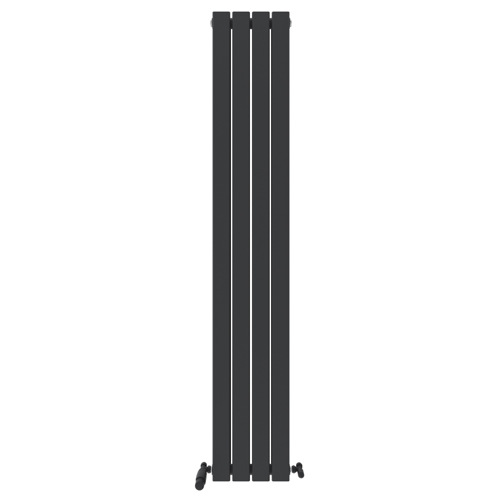iBathUK Apex Vertical Double Panel Slim Flat Radiator, Wall Mounted Designer Radiator, High Heat Output, Matt Anthracite, 1600x608mm