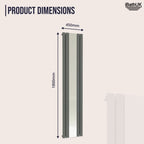 Belgravia Vertical Single Slim Flat Mirrored Panel Radiator Anthracite Grey