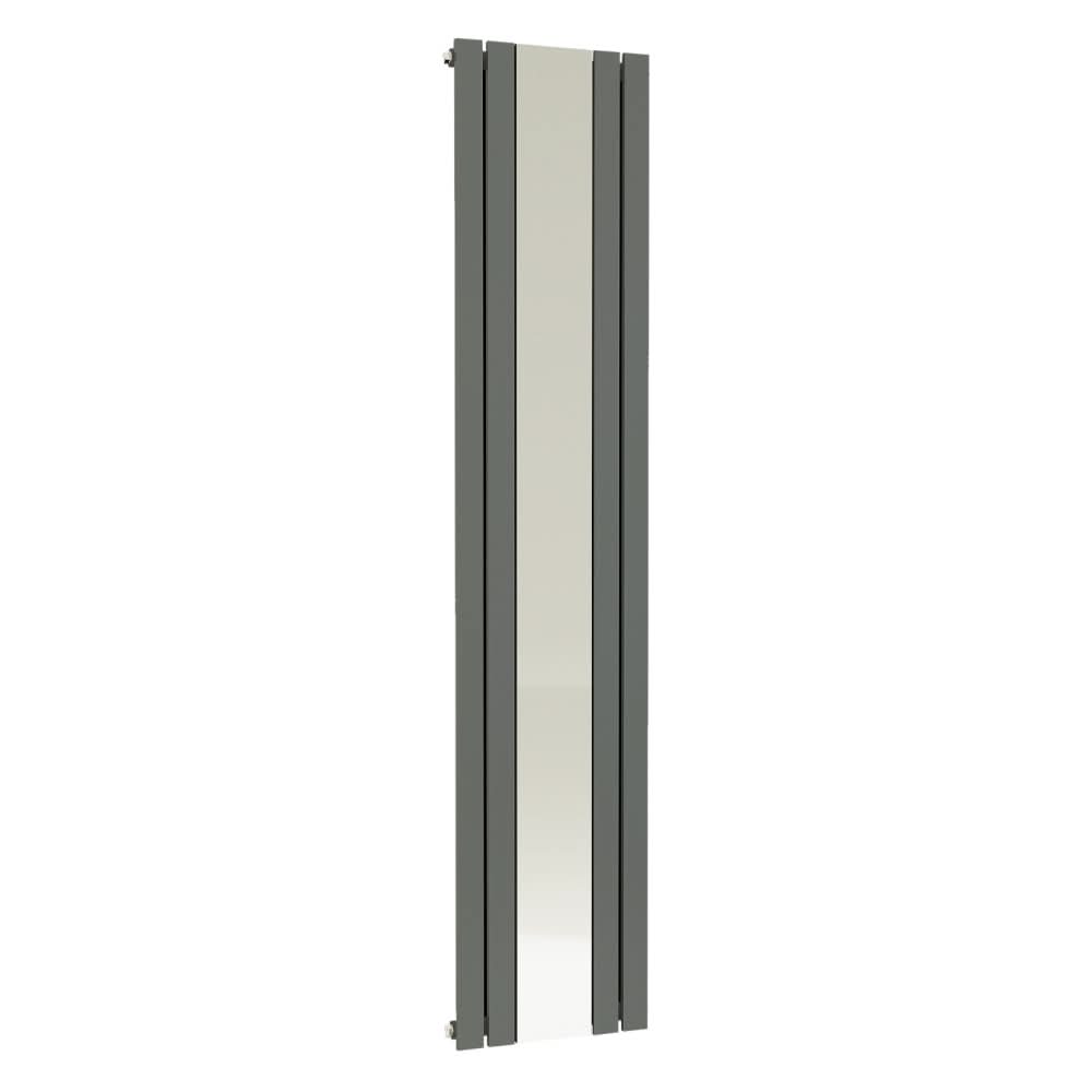 Belgravia Vertical Single Slim Flat Mirrored Panel Radiator Anthracite Grey