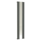 Belgravia Vertical Single Slim Flat Mirrored Panel Radiator Anthracite Grey