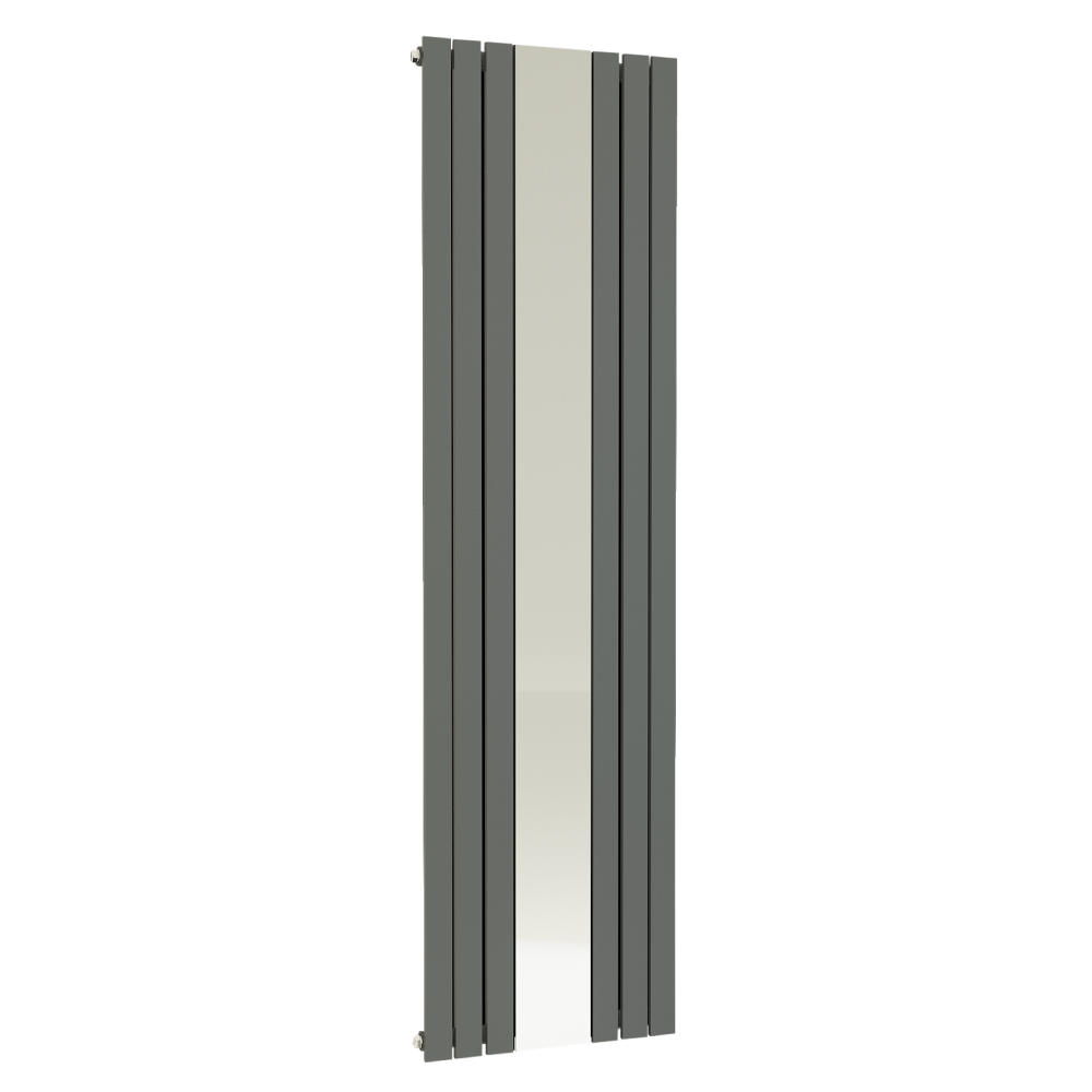 Belgravia Vertical Single Slim Flat Mirrored Panel Radiator Anthracite 1800mm x 605mm