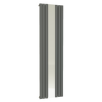 Belgravia Vertical Single Slim Flat Mirrored Panel Radiator Anthracite 1800mm x 605mm