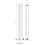 iBathUK Apex Vertical Single Slim Flat Panel Radiator, Designer Radiators, Slim Radiator