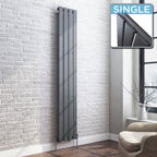 iBathUK Apex Vertical Single Slim Flat Panel Radiator, Designer Radiators, Slim Radiator