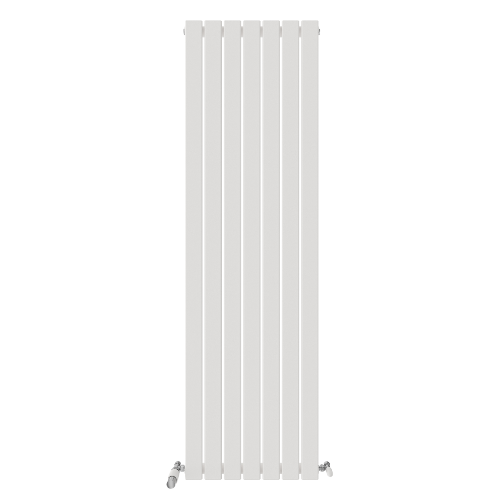 iBathUK Apex Vertical Single Panel Slim Flat Radiator, Wall Mounted Designer Radiator, High Heat Output, Matt White, 1800mm x 532mm