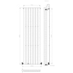 iBathUK Apex Vertical Single Panel Slim Flat Radiator, Wall Mounted Designer Radiator, High Heat Output, Matt White, 1800mm x 532mm