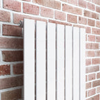 iBathUK Apex Vertical Single Panel Slim Flat Radiator, Wall Mounted Designer Radiator, High Heat Output, Matt White, 1800mm x 532mm