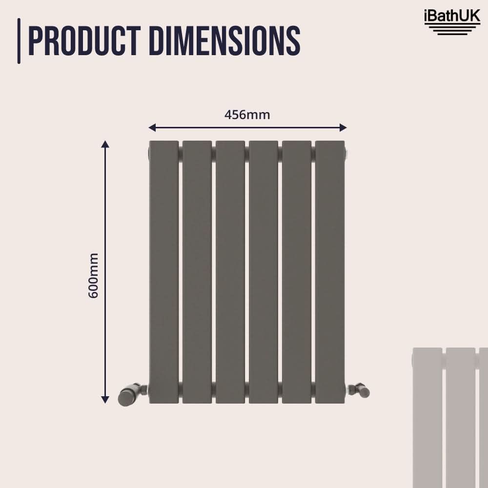 iBathUK Apex Horizontal Single Panel Slim Radiator, Designer Heating Radiators