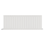 iBathUK Apex Horizontal Single Panel Slim Flat Radiator, Wall Mounted Designer Radiator, High Heat Output, Matt White, 600mm x 1596mm