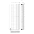 iBathUK Apex Vertical Double Panel Slim Flat Radiator, Wall Mounted Designer Radiator, High Heat Output, Matt Anthracite, 1600x608mm