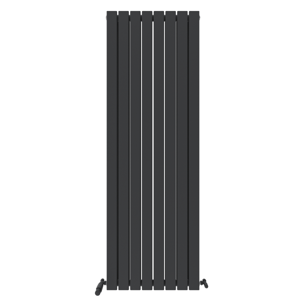 iBathUK Apex Vertical Double Panel Slim Flat Radiator, Wall Mounted Designer Radiator, High Heat Output, Matt Anthracite, 1600x608mm