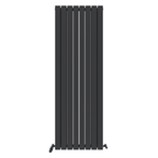 iBathUK Apex Vertical Double Panel Slim Flat Radiator, Wall Mounted Designer Radiator, High Heat Output, Matt Anthracite, 1600x608mm