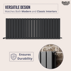 iBathUK Apex Horizontal Double Panel Slim Flat Radiator, Wall Mounted Designer Radiator, High Heat Output, Matt Anthracite, 600x1596mm