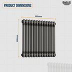 Helena Traditional Horizontal Column Radiator - Raw Metal