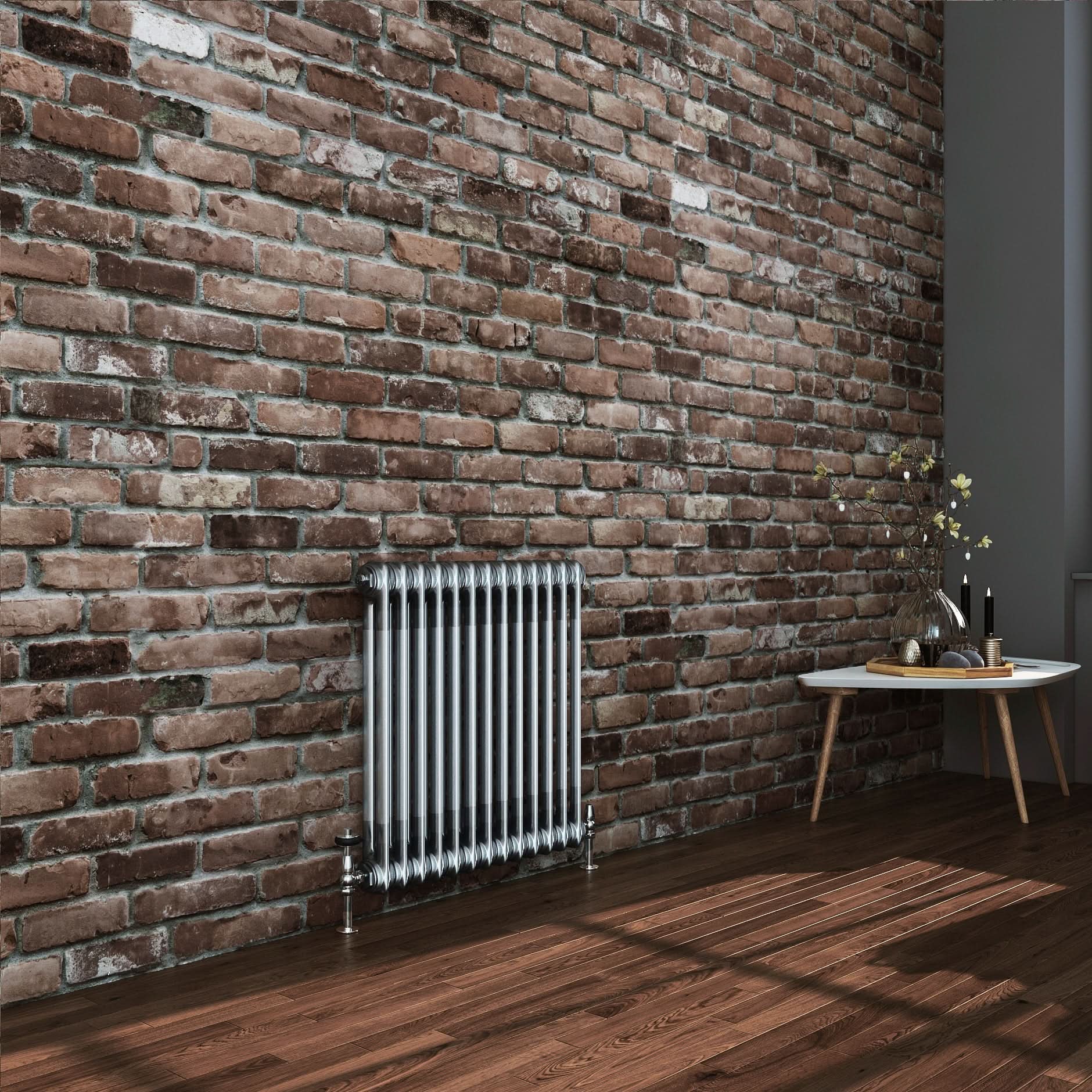 Helena Traditional Horizontal Column Radiator - Raw Metal