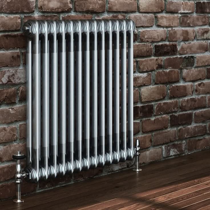 Helena Traditional Horizontal Column Radiator - Raw Metal