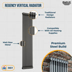 Helena MKII Column Vertical Radiator - Raw Metal