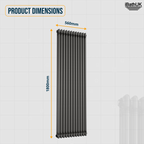 Helena MKII Raw Metal 3 column 1800 x 560 x 100 radiator