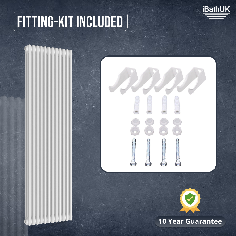 White 1800x560x100 three column Radiator