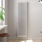 iBathUK Regency Vertical White Traditional 3 Column Radiator, High Output Hydronic Central Heating Gloss White 1800x560mm