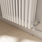 iBathUK Regency Vertical White Traditional 3 Column Radiator, High Output Hydronic Central Heating Gloss White 1800x560mm