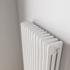 iBathUK Regency Vertical White Traditional 3 Column Radiator, High Output Hydronic Central Heating Gloss White 1800x560mm