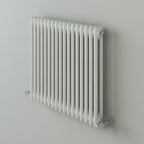 iBathUK Regency Horizontal White Traditional 2 Column Radiator, High Output Hydronic Heating Gloss White 600x785mm