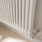 iBathUK Regency Horizontal White Traditional 2 Column Radiator, High Output Hydronic Heating Gloss White 600x785mm