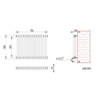 iBathUK Regency Horizontal White Traditional 2 Column Radiator, High Output Hydronic Heating Gloss White 600x785mm