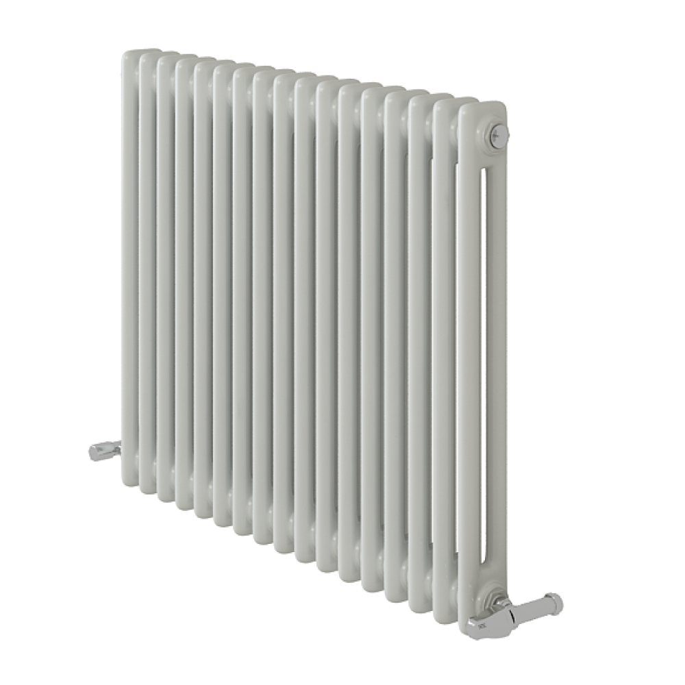 iBathUK Regency Horizontal White Traditional 2 Column Radiator, High Output Hydronic Heating Gloss White 600x785mm