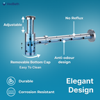 iBathUK Trapure Modern Round Solid Brass Basin Bottle Waste Trap, Sleek Chrome Sink Drain Kit