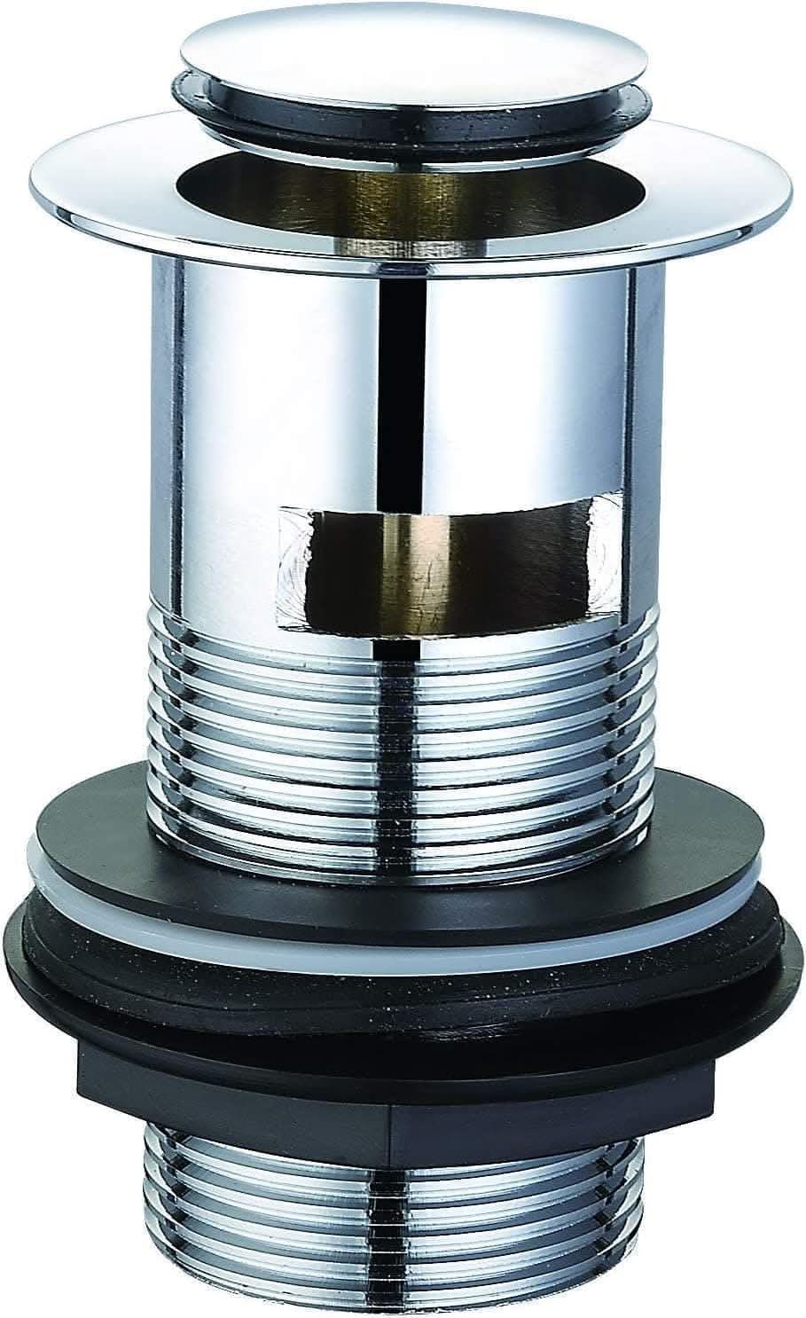 Chrome Slotted Bathroom Basin Sink WasteTap Push Pop Up Click Clack Plug TW07