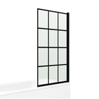 Black Crittall Bath Screen Designer Shower Enclosure 800 x 1400 mm