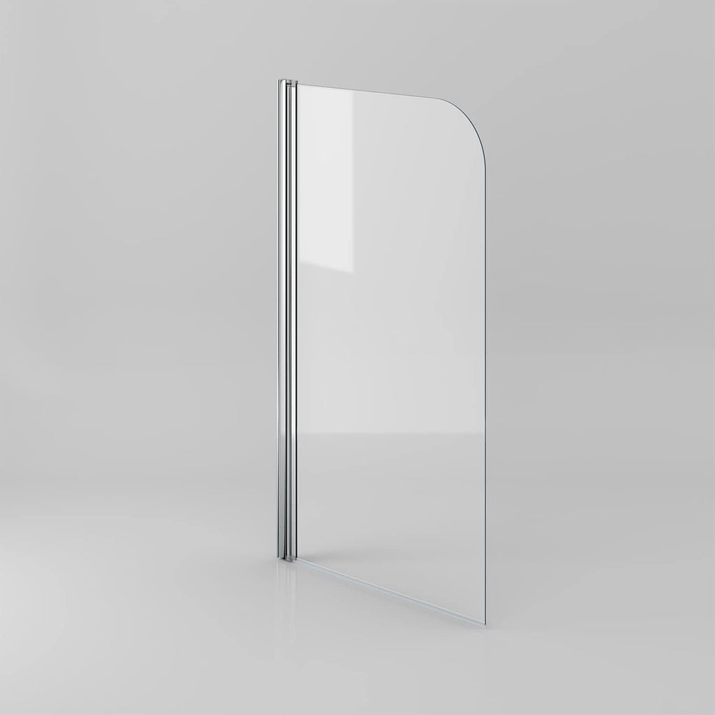 iBathUK Visra Modern Pivot Bath Shower Glass Screen, Reversible Clear Glass Door Panel, Bath Shower Screen, 800mm