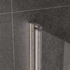 iBathUK Visra Modern Pivot Bath Shower Glass Screen, Reversible Clear Glass Door Panel, Bath Shower Screen, 800mm