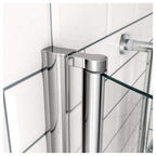 iBathUK Elantia Left Hand P-Shaped Shower Bath, 6mm Glass Screen, Chrome Rail & Front Panel Included, P Shaped Bathtub Panel, 1500x800mm