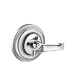 Chrome door handle on a white background