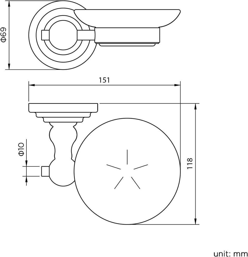 iBathUK Ardent Traditional Bathroom Accessory Set, Wall Mounted Chrome Soap Dish & Toothbrush Holder with Classic Detailing